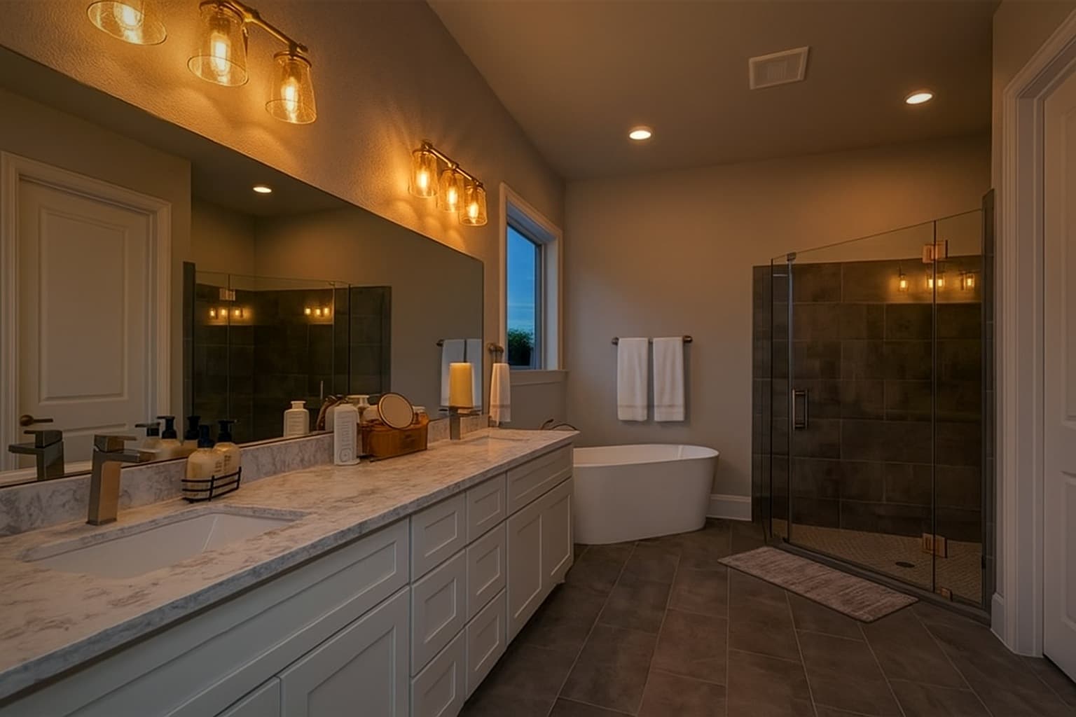 Bear Builders custom home, primary bathroom