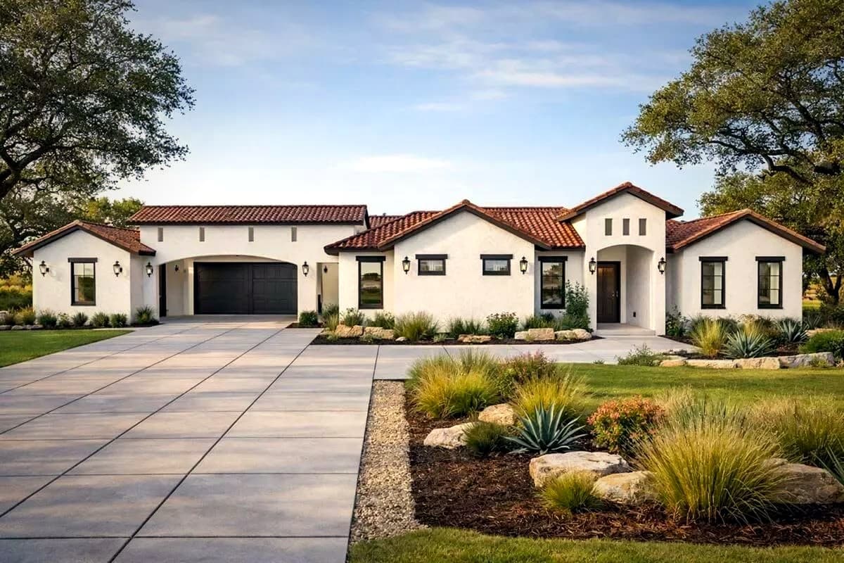 Bear Builders hill-country style custom home, daytime exterior