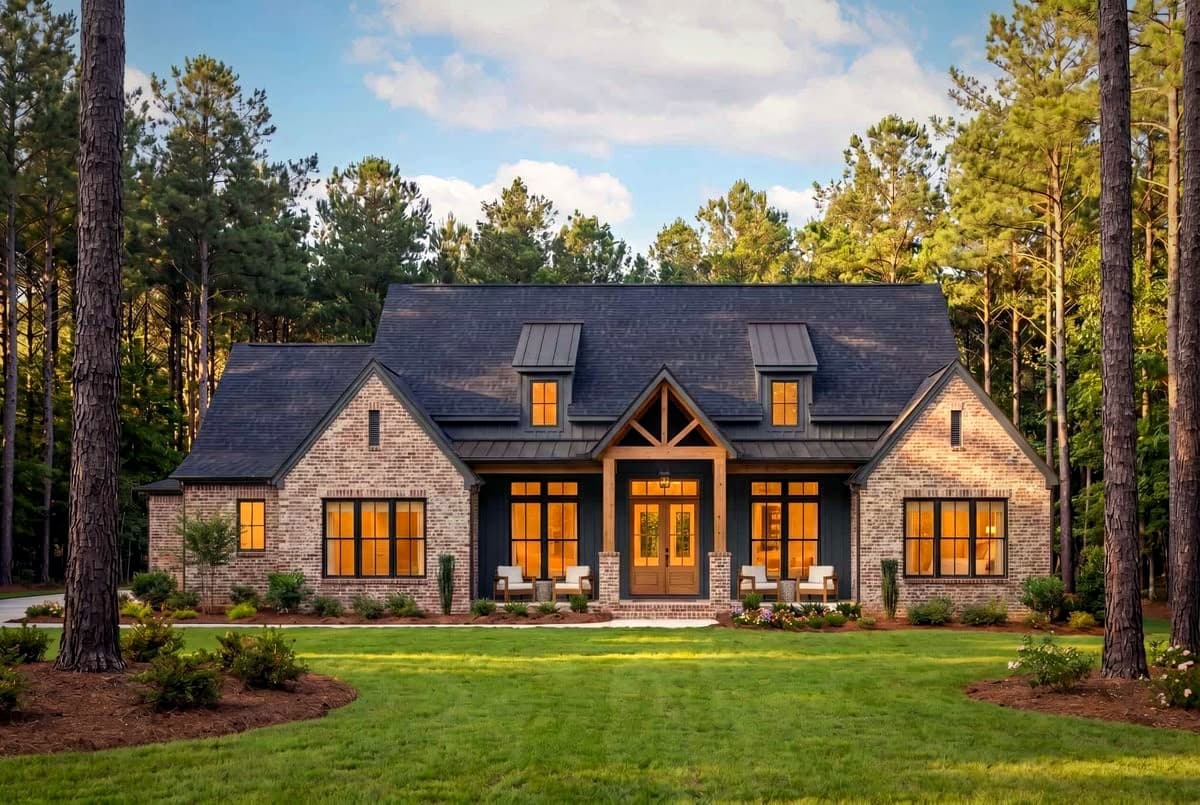 Bear Builders stone and brick craftsman custom home