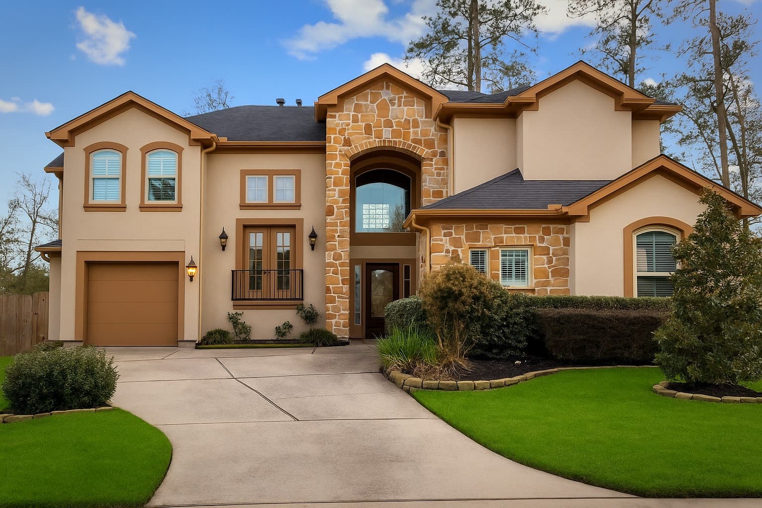 Bear Builders two-story stucco custom home