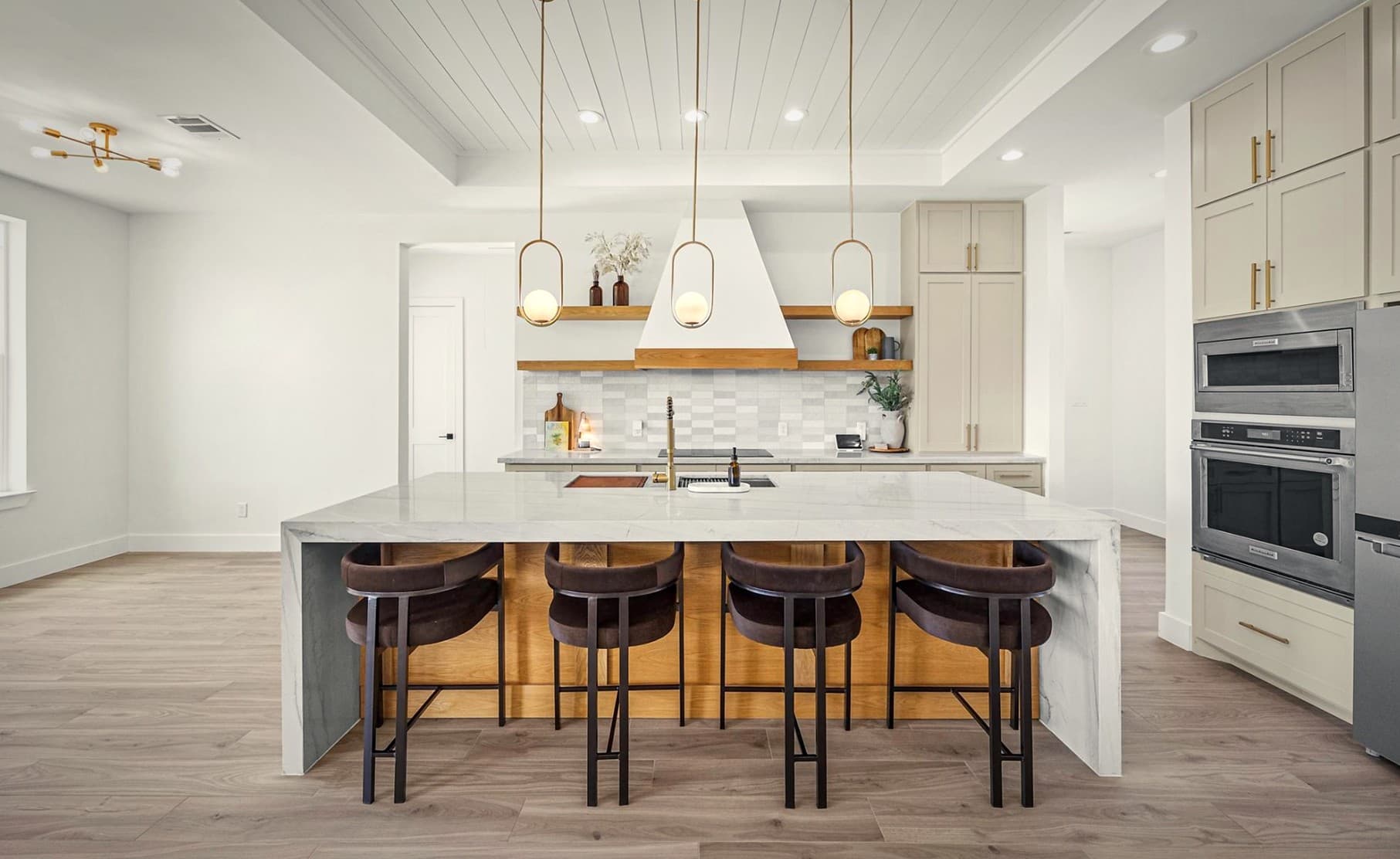 Bear Builders white kitchen with large island